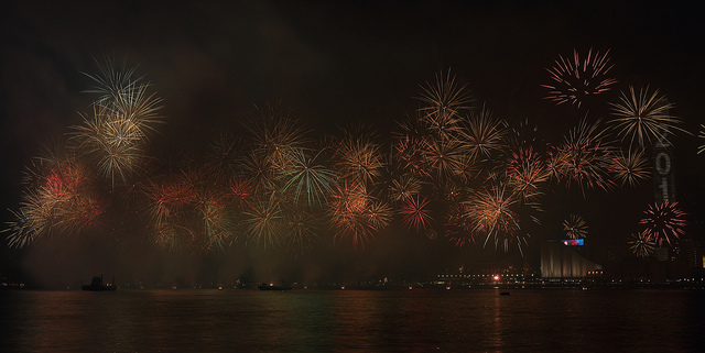 Happy New Year 2014 fireworks photo by Charles Luk